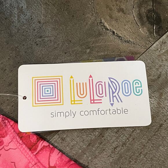 LuLaRoe Jade Capri Leggings Floral Athletic Stretch Women's sz M Pink NEW - Picture 10 of 13